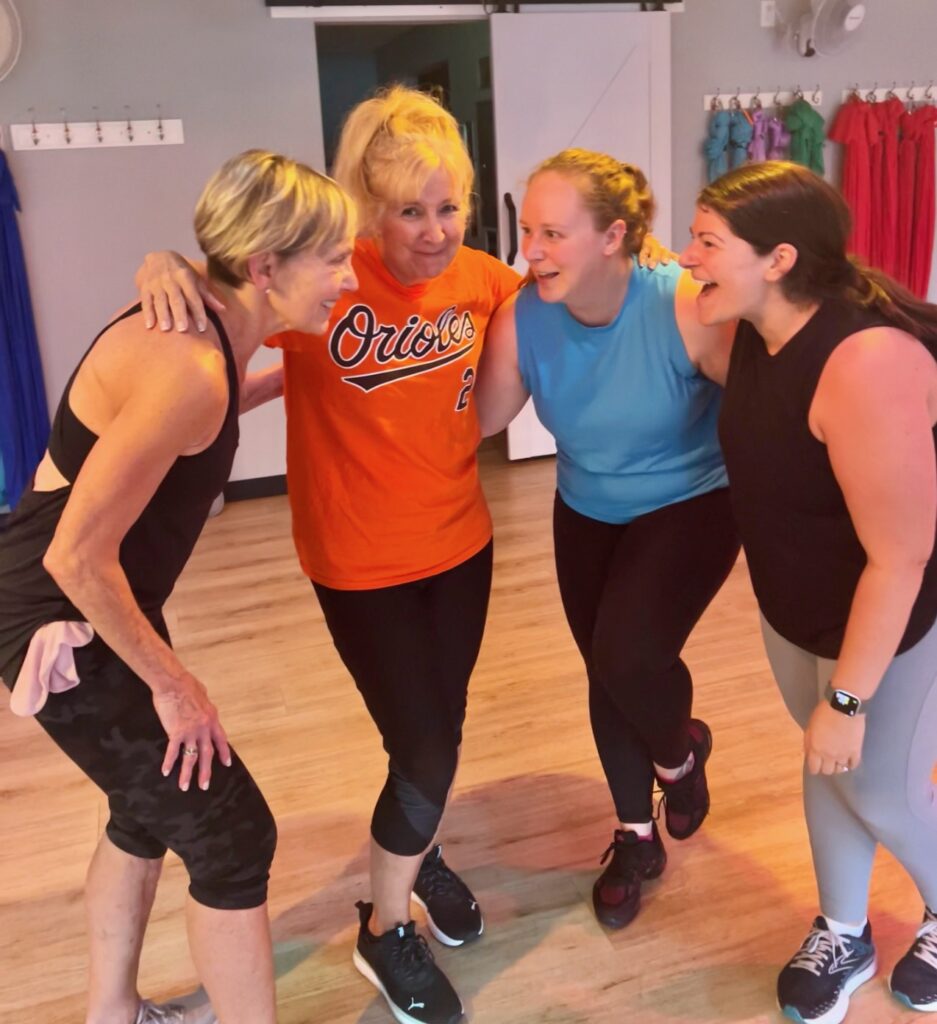 ladies after class smiling